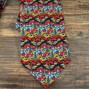 Vintage Electric Neckwear Power Ties Silk Tie – Bold Retro Multicolor Print